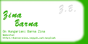 zina barna business card
